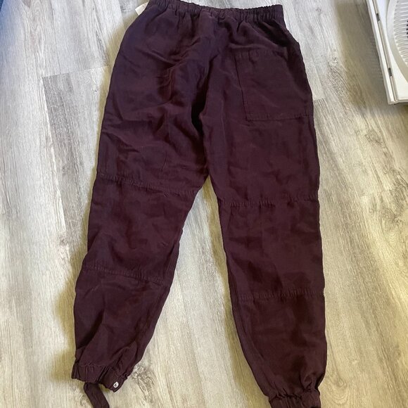 ALLSAINTS Women Val Linen Blend Cargo Trousers High Rise Cuff Ankles Sz 4 - Picture 4 of 6